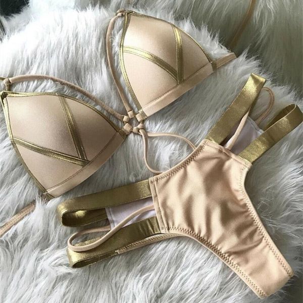 

women bikini set bandage push-up padded swimwear swimsuit bathing one-piece suits