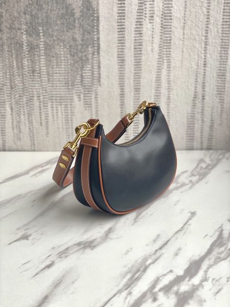 

ladies black leather fashion brown side tote bag