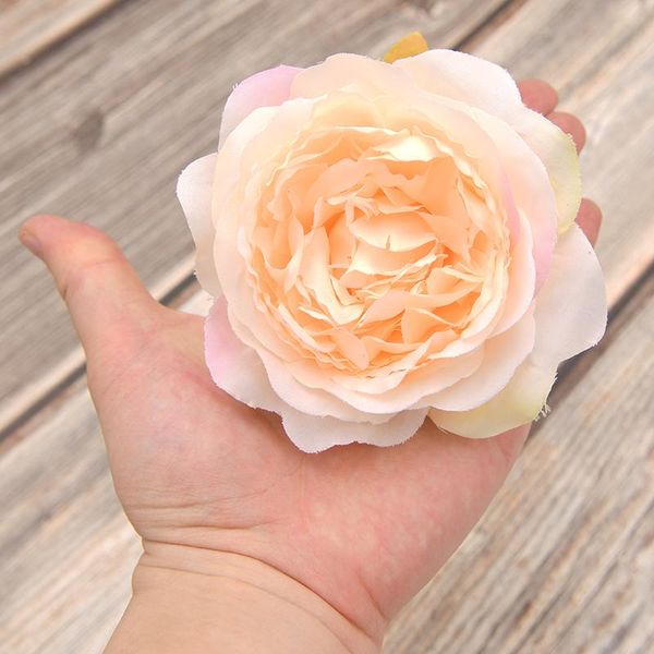 

decorative flowers & wreaths 30pcs/lot 10cm large artificial white peony rose silk flower heads diy wedding decoration wreath scrapbooking c