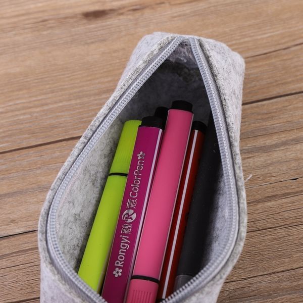 

cxa simple student felt s creative szipper creative gift gift storage pencil bags cylinder zipper pen bag can be printed