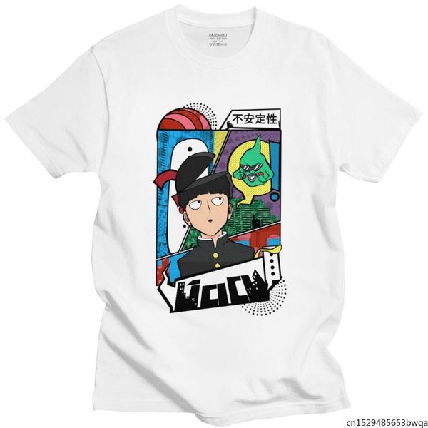

men's t-shirts fashion mens manga mob psycho t-shirt short sleeve graphic tshirt shigeo kageyama shirt ekubo tee clothing gift, White;black