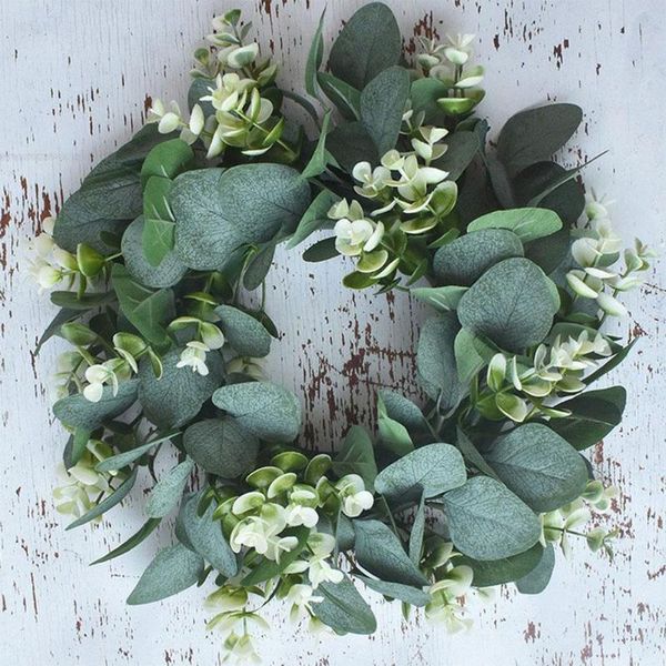 

decorative flowers & wreaths eucalyptus wreath artificial plants background wall window wedding party supplies gifts diy christmas home deco