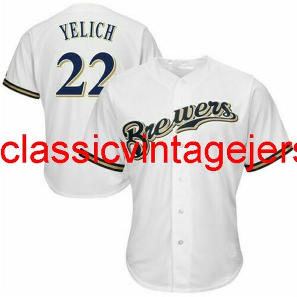 

men women youth christian yelich jersey #22 embroidery custom any name number xs-5xl 6xl, Black