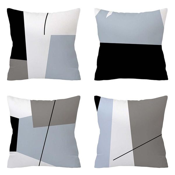 

pillow case car cushion cotton home gray waist cover decor linen throw sofa