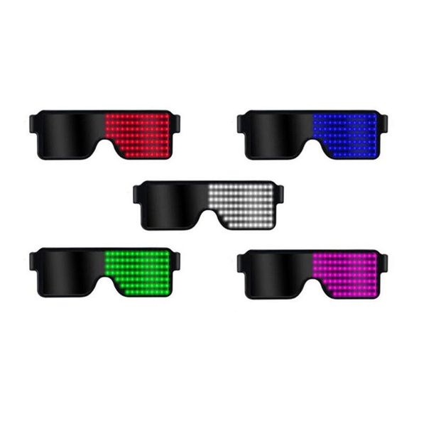 

outdoor eyewear led usb rechargeable light up glow sunglasses with 8 animation modes for halloween christmas and various festival party#2922