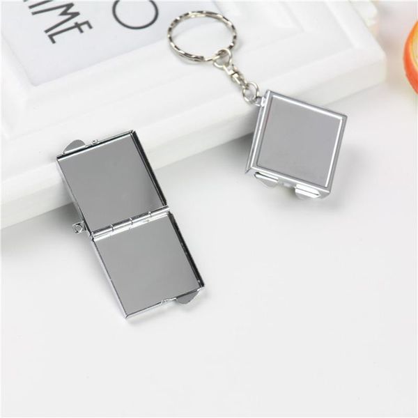 

party favor portable two-sided round folding mirror keychain for mini compact pocket cosmetic makeup mirrors