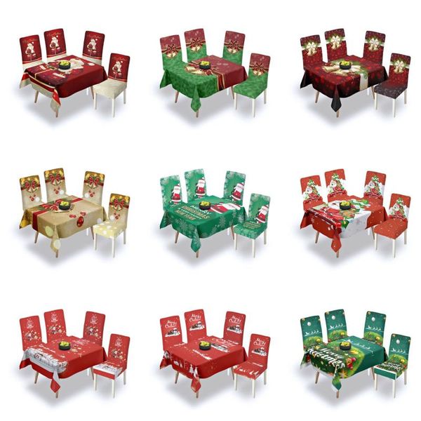 

chair covers christmas cute cartoon pattern dining cover restaurant home party banquet decoration universal size 1pc
