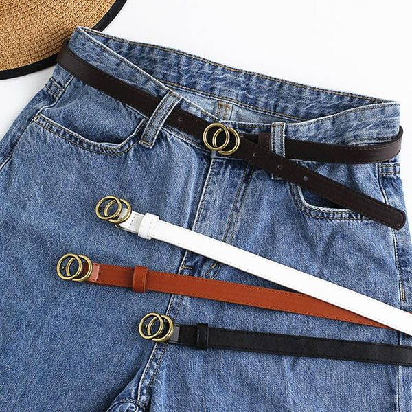 

belts korean version of all-match women's soft leather black belt alloy buckle old retro fine accessories unisex, Black;brown