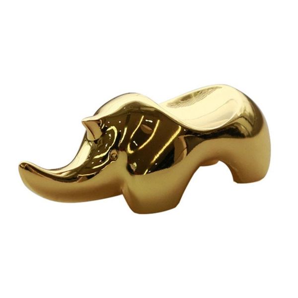 

chopsticks zinc alloy rest rhino shape stand rack spoon fork holder (golden)