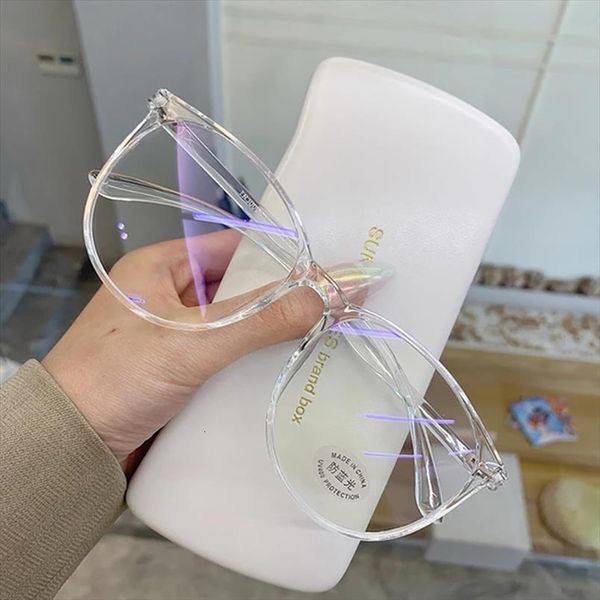 

anti blue light flat mirror trendy rice nail glasses frame men and women round shades vintage, White;black