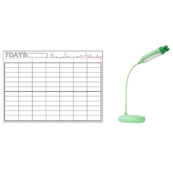 

kids magnetic dry erase planner board for refrigerator a3 white & children desk lamp table light dimmable reading fridge magnets
