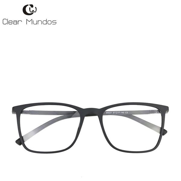

fashion sunglasses frames clear mundos business leisure square man eyewear unbreakable tr90 spectacles non-prescription rx-able lens black e