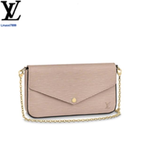 

phone brand designer luxury waoc m68758 flicie pochette women real leather long wallets chain wallet pouches key card cases holders purse cl, Red;black