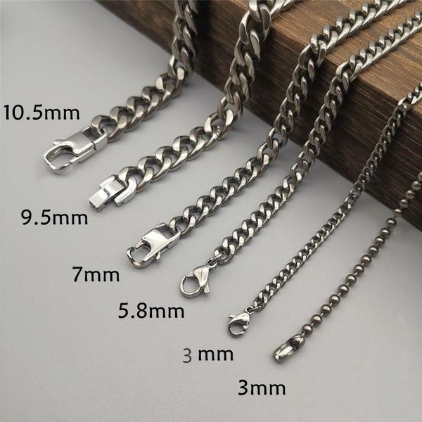 

titanium necklace, no nickel for sensitive skin, simple modern elegant pure curb chain necklace chains, Silver