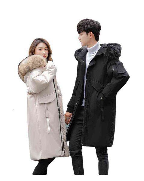

2021 winter super thick couple down et thickened warm casual white duck, Black