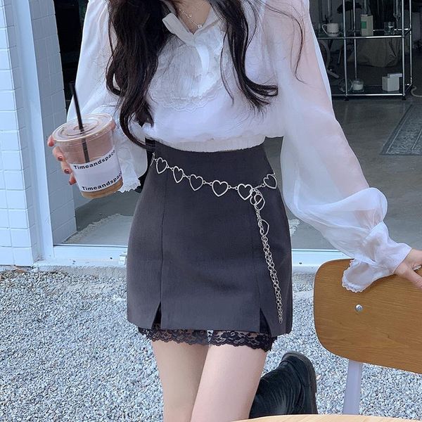 

harajuku punk gothic black high waist skirts women patchwork bandage mini skirt female streetwear summer