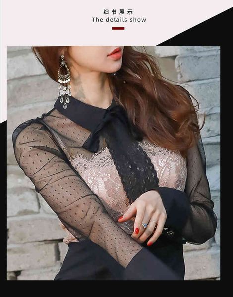 

casual dresses elegant summer new korean style ladies mini dress for women see-through mesh patchwork ruffle bodycon office c, Black;gray