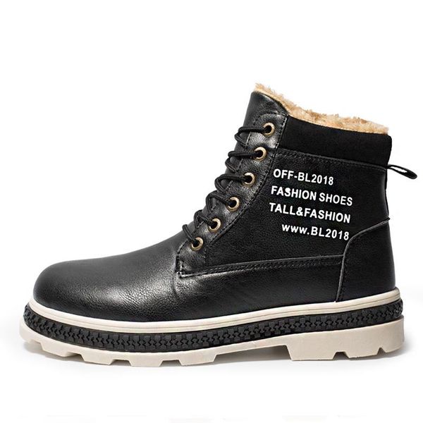 

boots 2021 winter men's padded warm high and velvet snow shoes men, Black