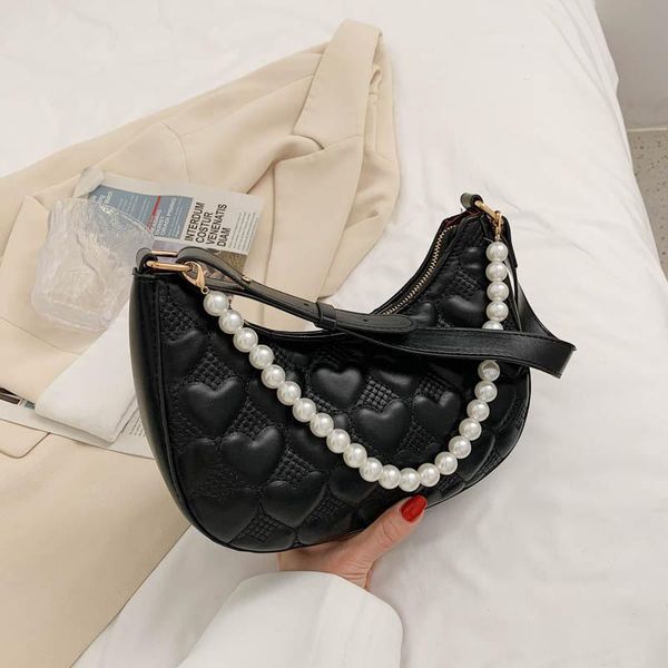 

evening bags fashion underarm shoulder bag for women 2021 pearl beaded chains handbags design casual summer female crossbody
