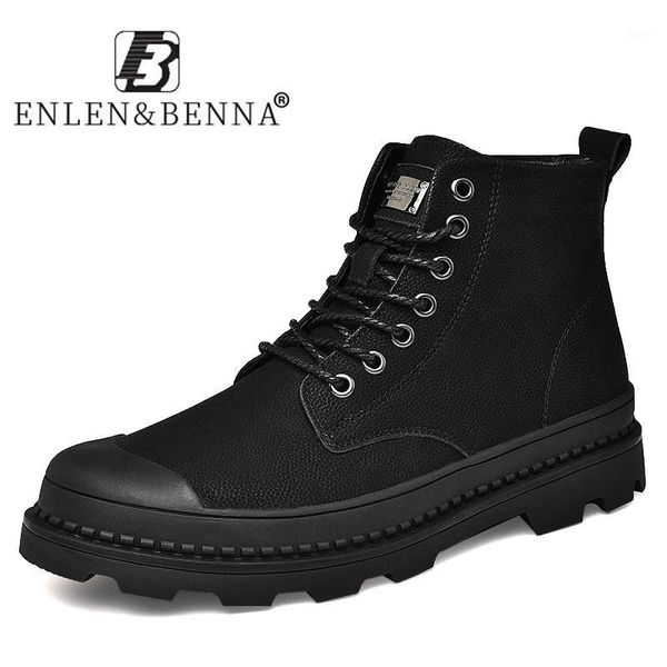 

boots 2021 men winter warm genuine leather ankle snow with fur fashion comfortable black footwear big size 471