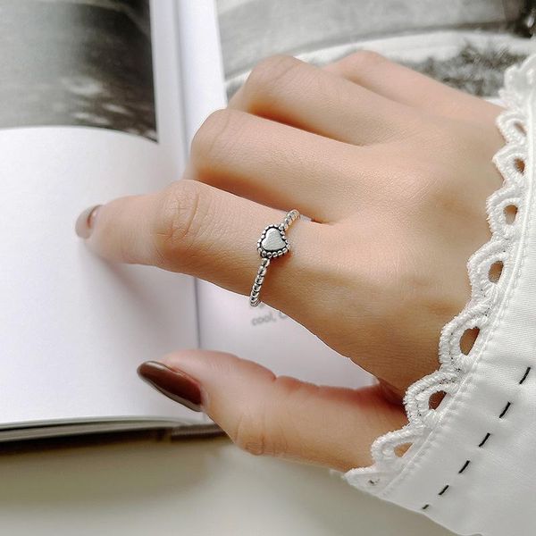 

cluster rings retro jewelry heart ring style simply design geometrick open vintage women finger for party gifts, Golden;silver