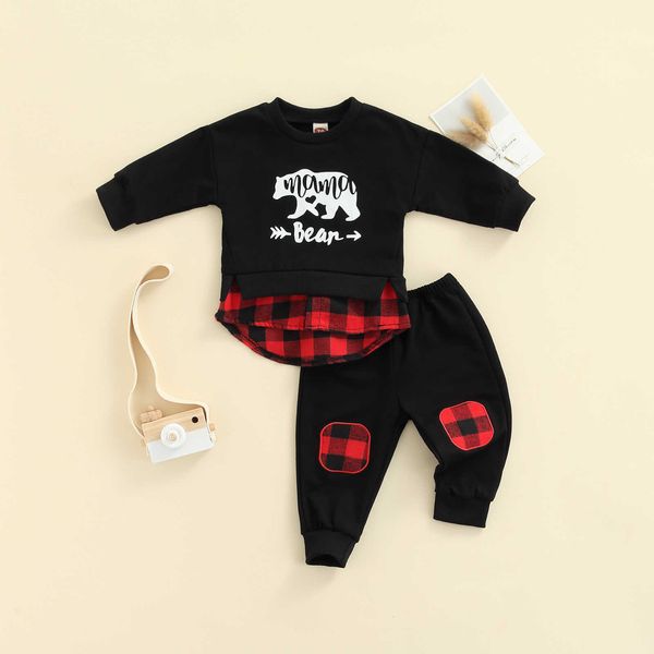 

autumn kids boy christmas outfits bear red plaids print trousers boy clothes 2pcs baby's sets 0-24m g1023, White
