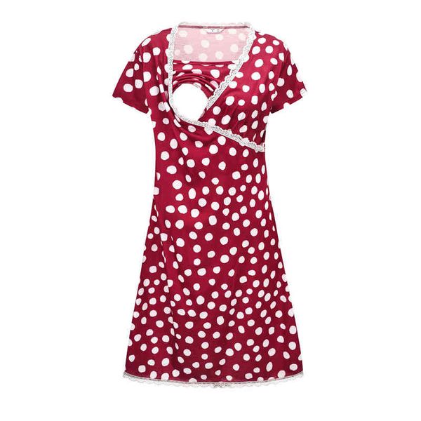 

summer women maternity fashion print red a-line dress blouse maternity nursing dress short sleeves blouse dresses clothes g220309, White