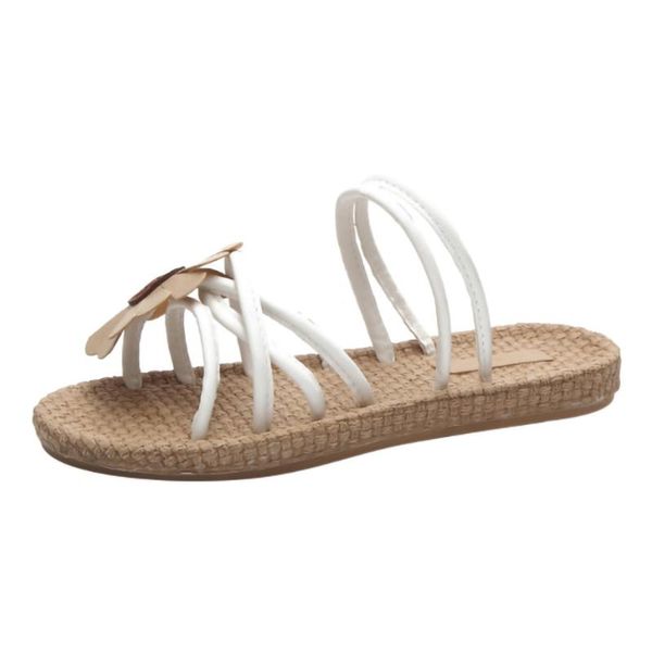 

simple fashion summer women ladies non-slip clip toe outdoor peep sandals casual beach roman style flower shoes, Black