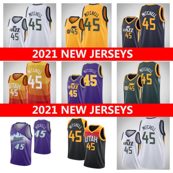

2021 basketball jerseys 45 donovan mitchell, Black;red