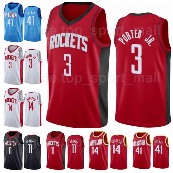 

screen print basketball kevin porter jr jersey 3 kelly olynyk 41 avery bradley 11 jaesean tate 8 dj augustin size s to xxxl, Black;red