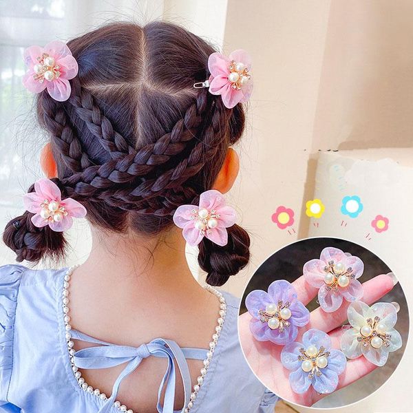 

hair accessories fashion flower hairpins barrette for girls hairgrips ponytail holder bobby pins buckle clips women children accessory, Slivery;white