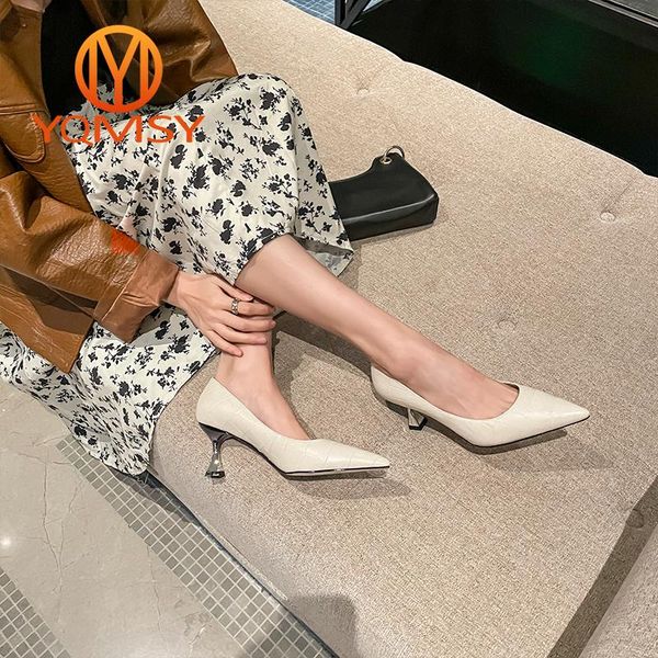

dress shoes yqmsy elegant pumps women fashion crocodile pattern thin heels pointed toe shallow high office career ladies as195, Black