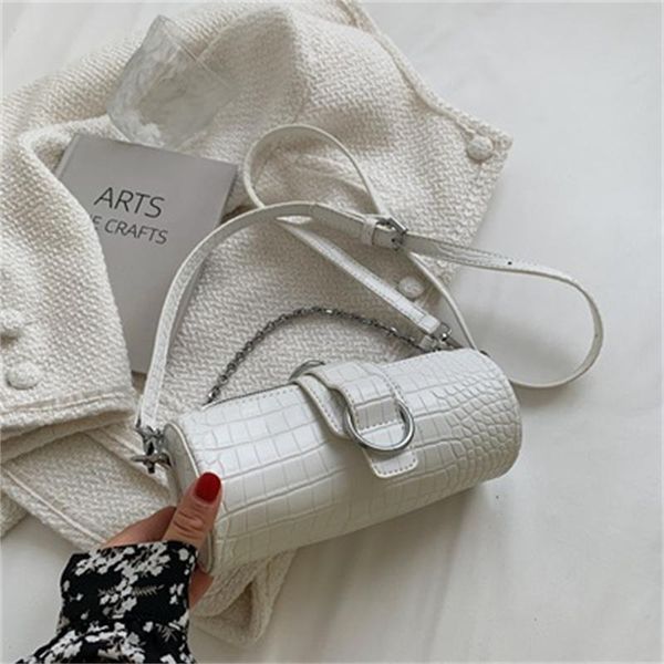 

evening bags ladies crocodile pattern party bag 2021 all-match messenger high-end retro cylinder luxury purses and handbags sac