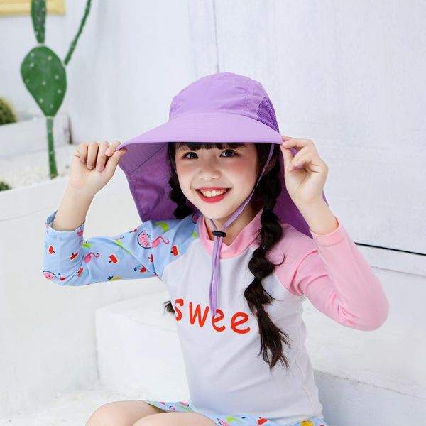 

wholesale outdoor kids lightweight foldable sun visor hat with chin strap hats, Black;white