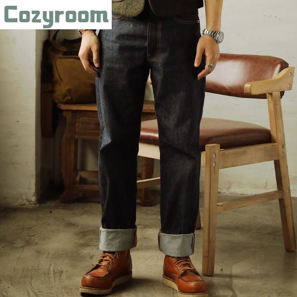 

cozyroom 55501 men's jeans 14oz line selvedge denim pants, Blue