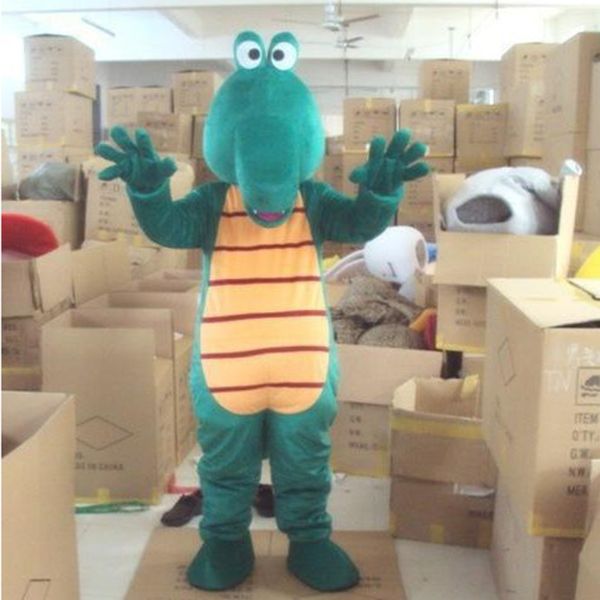 Fato de mascote de crocodilo de halloween Qualidade superior personaliza desenhos animados jacaré anime caráter do tema adulto carnaval de Natal fantasia vestido de festa