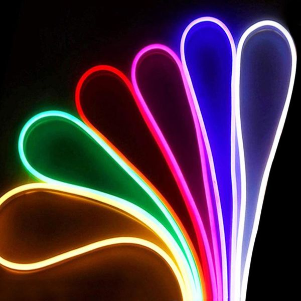 

strips 12v 24v led strip neon light 2835 120leds/m flexible ribbon tube white/warm/red/green/blue waterproof sign night