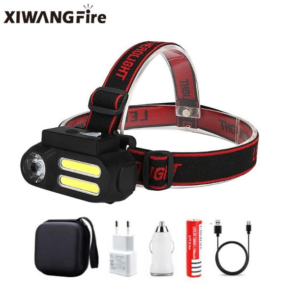 

led fishing headlight use 18650 battery headlamp 4-speed adjustable torch camping head light headlamps