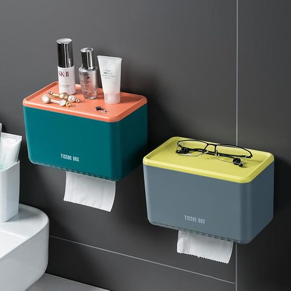 

tissue boxes & napkins wall mounted case sanitary storage box waterproof bathroom multi-functional paper holder sundry