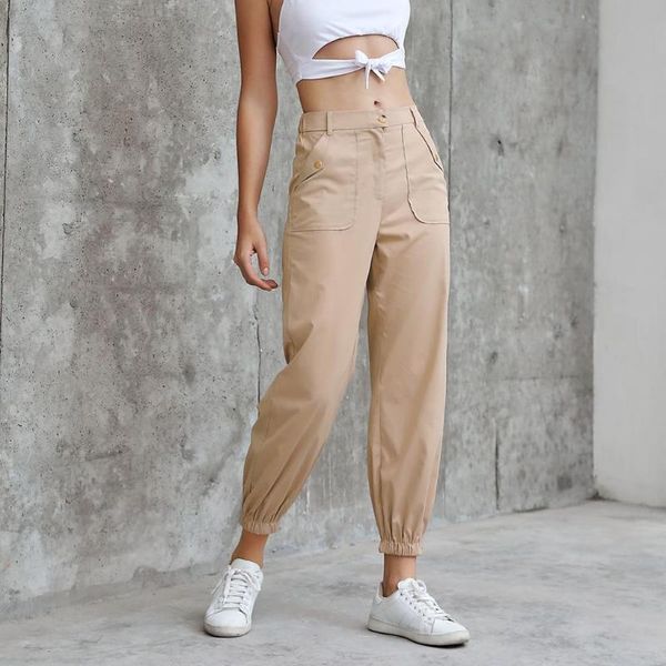 

style women fashion casual sports pocket loose pants ladies z817 men's, Black