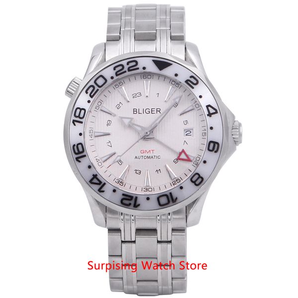 

lightning 41mm automatic mechanical watches men luxury sapphire crystal ceramic tiles goes lightning-turning waterproof, Slivery;brown