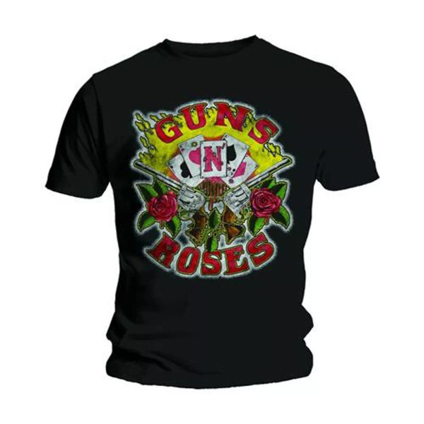 

guns n roses cards slash axl rose rock official mens shirt unisex, White;black