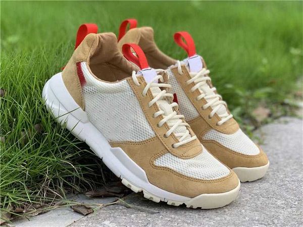 2021 NewTom Sachs x Mars Yard 2.0 TS Uomo Donna Scarpe da esterno Natural Sport Red Maple Joint Limited Sneakers con scatola originale