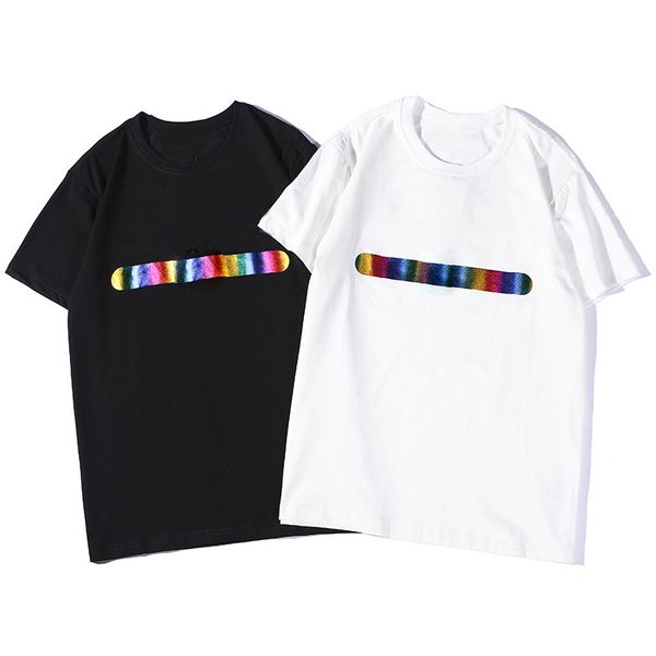

t 19ss shirt stylist women casual short sleeve mens round neck tees black white size s-2xl, White;black
