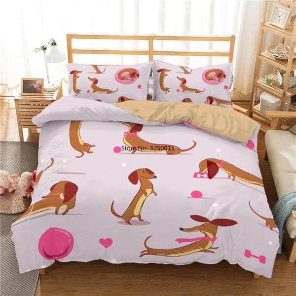 

bedding sets cute cartoon dog set kids duvet cover pet printed bedspread 3pcs  king size bedclothes