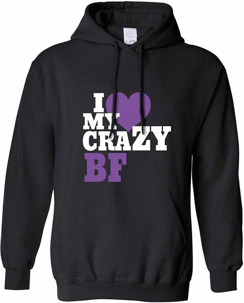 

fun couples hoodie i love my crazy boyfriend u6vf#, Black