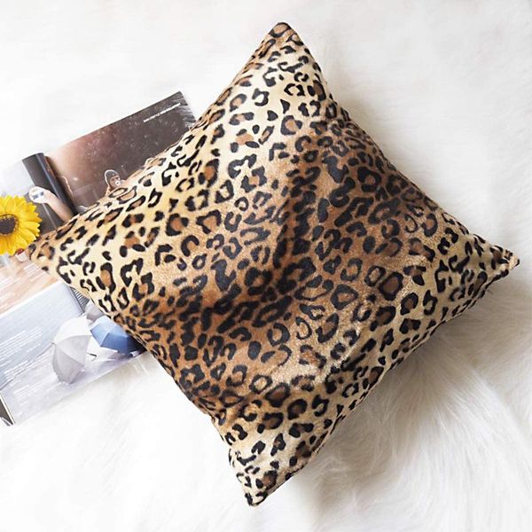

cushion/decorative pillow leopard print cushion cover faux fur decorative throw classic soft plush case for bed sofa autumn home decor