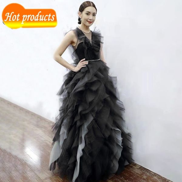 

two piece dress you're all in the cascade fashion frilly bills desgin no sleeves celebrity party maxi dress long rvmr, White
