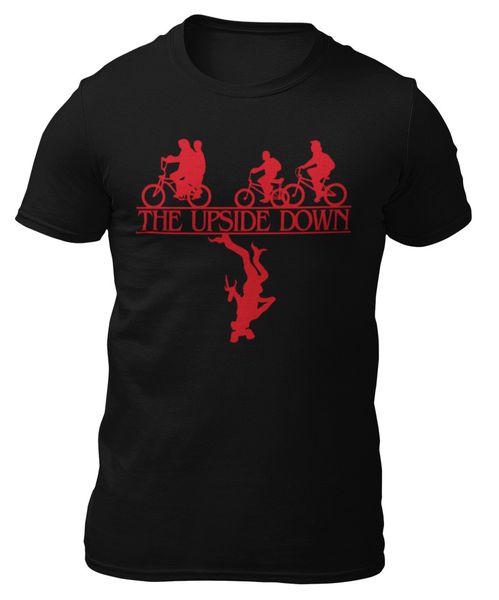 

T-shirt-stranger things-bike upside down-t-shirt -, White;black