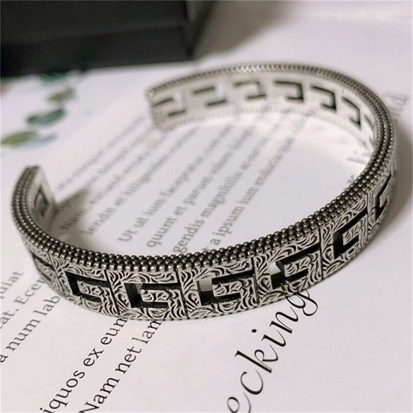 

85% off factory clearance new year carved square open bracelet, Black